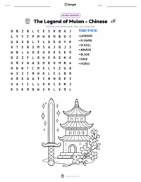 The Legend of Mulan - Chinese printable worksheet preview