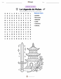 Aperçu de la feuille de travail imprimable La Légende de Mulan - Chinoise