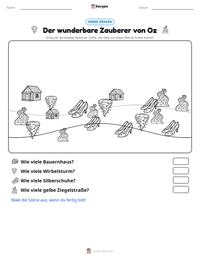 Der wunderbare Zauberer von Oz druckbare Arbeitsblatt Vorschau
