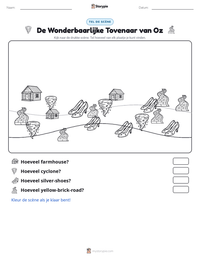De Wonderbaarlijke Tovenaar van Oz afdrukbare werkblad voorbeeld