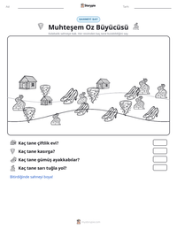 Muhteşem Oz Büyücüsü yazdırılabilir çalışma sayfası önizlemesi