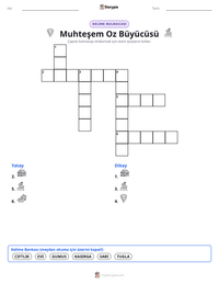 Muhteşem Oz Büyücüsü yazdırılabilir çalışma sayfası önizlemesi