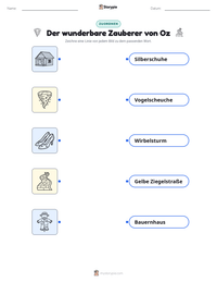 Der wunderbare Zauberer von Oz druckbare Arbeitsblatt Vorschau