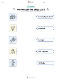 Muhteşem Oz Büyücüsü yazdırılabilir çalışma sayfası önizlemesi