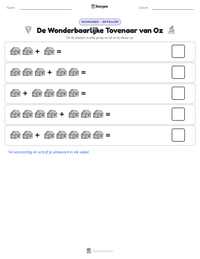 De Wonderbaarlijke Tovenaar van Oz afdrukbare werkblad voorbeeld