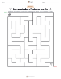 Der wunderbare Zauberer von Oz druckbare Arbeitsblatt Vorschau