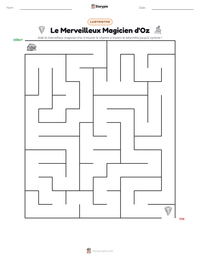 Aperçu de la feuille de travail imprimable Le Merveilleux Magicien d'Oz