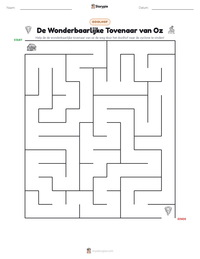 De Wonderbaarlijke Tovenaar van Oz afdrukbare werkblad voorbeeld
