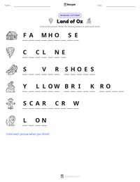 Land of Oz printable worksheet preview