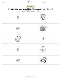 De Wonderbaarlijke Tovenaar van Oz afdrukbare werkblad voorbeeld