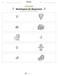 Muhteşem Oz Büyücüsü yazdırılabilir çalışma sayfası önizlemesi
