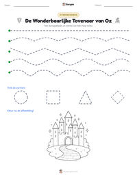 De Wonderbaarlijke Tovenaar van Oz afdrukbare werkblad voorbeeld