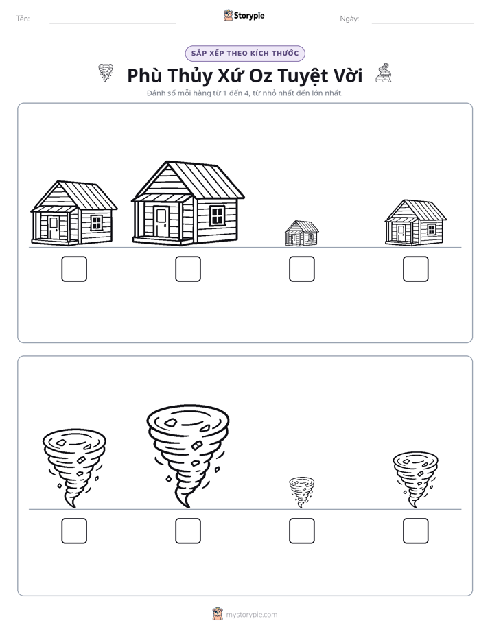 Thứ Tự Kích Thước