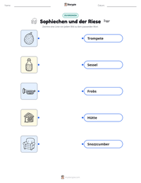 Sophiechen und der Riese druckbare Arbeitsblatt Vorschau
