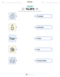 The BFG printable worksheet preview