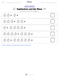 Sophiechen und der Riese druckbare Arbeitsblatt Vorschau