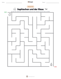 Sophiechen und der Riese druckbare Arbeitsblatt Vorschau