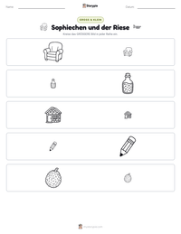 Sophiechen und der Riese druckbare Arbeitsblatt Vorschau