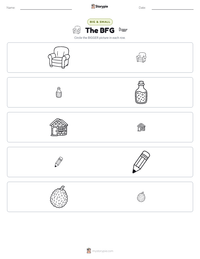 The BFG printable worksheet preview