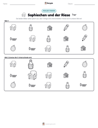 Sophiechen und der Riese druckbare Arbeitsblatt Vorschau