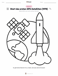 Der Start des ersten GPS-Satelliten (1978) Malvorlage für Kinder