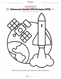 Halaman mewarnai Satelit GPS Pertama Diluncurkan (1978) untuk anak-anak