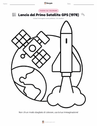 Pagina da colorare di Lancio del Primo Satellite GPS (1978) per bambini