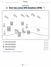 Der Start des ersten GPS-Satelliten (1978) druckbare Arbeitsblatt Vorschau