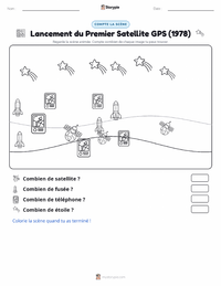 Aperçu de la feuille de travail imprimable Lancement du premier satellite GPS (1978)