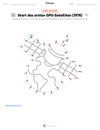 Der Start des ersten GPS-Satelliten (1978) druckbare Arbeitsblatt Vorschau