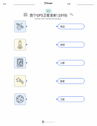 第一颗GPS卫星发射 (1978年) 可打印工作表预览
