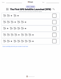 The First GPS Satellite Launched (1978) printable worksheet preview