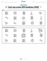 Der Start des ersten GPS-Satelliten (1978) druckbare Arbeitsblatt Vorschau