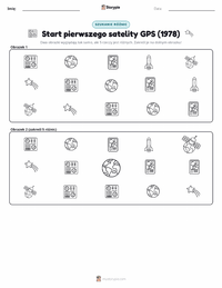 Podgląd drukowalnego arkusza ćwiczeń Wystrzelenie pierwszego satelity GPS (1978)