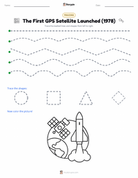 The First GPS Satellite Launched (1978) printable worksheet preview