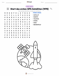 Der Start des ersten GPS-Satelliten (1978) druckbare Arbeitsblatt Vorschau
