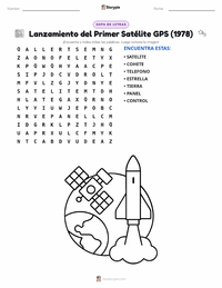 Vista previa de la hoja de trabajo imprimible de Lanzamiento del Primer Satélite GPS (1978)