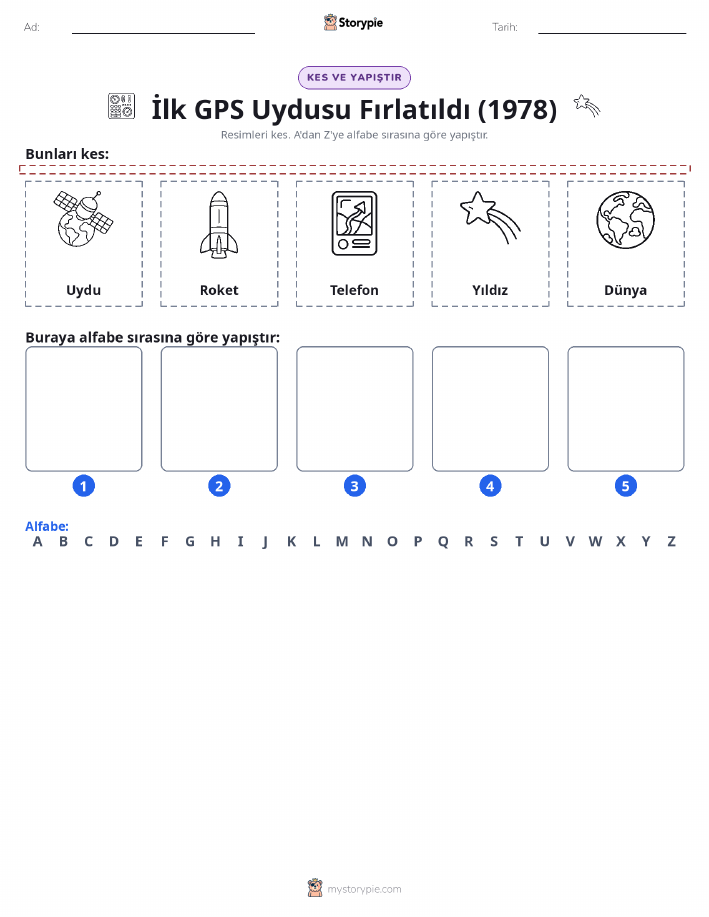 Kes & Yapıştır Alfabe