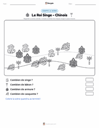 Aperçu de la feuille de travail imprimable Le Roi Singe - Chinois