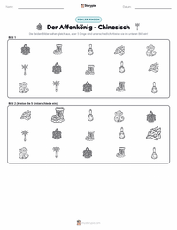 Der Affenkönig - Chinesisch druckbare Arbeitsblatt Vorschau