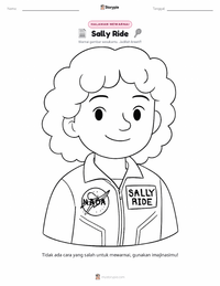 Prabaca lembar kerja cetak Sally Ride