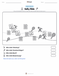 Sally Ride druckbare Arbeitsblatt Vorschau