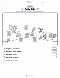 Sally Ride yazdırılabilir çalışma sayfası önizlemesi