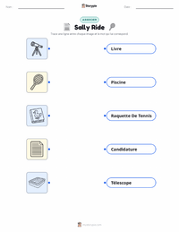 Feuille de travail imprimable Sally Ride pour les enfants
