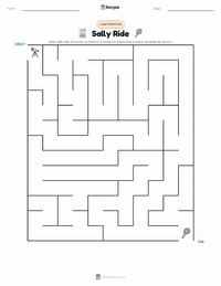 Aperçu de la feuille de travail imprimable Sally Ride
