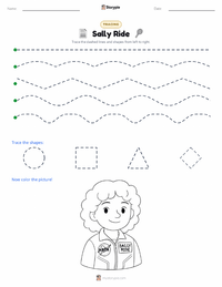 Sally Ride printable worksheet preview