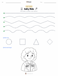 Sally Ride yazdırılabilir çalışma sayfası önizlemesi