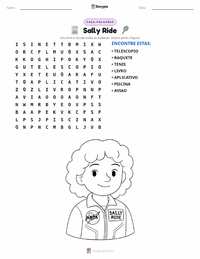 Prévia da folha de atividades imprimível Sally Ride