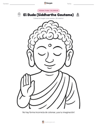 Página para colorear de El Buda (Siddhartha Gautama) para niños