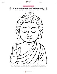 Pagina da colorare di Il Buddha (Siddhartha Gautama) per bambini